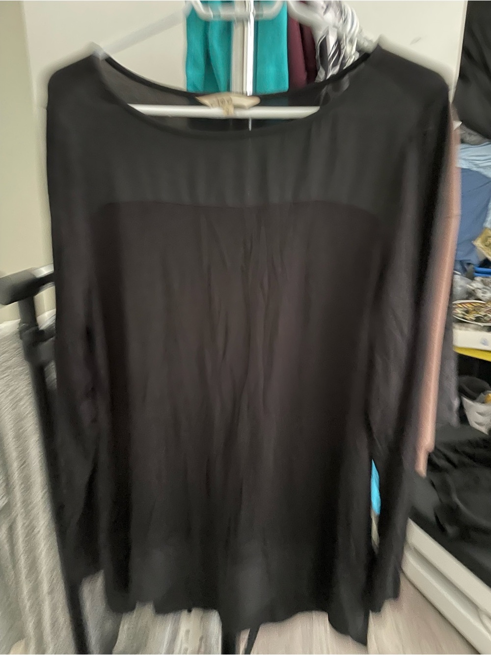 cleo Black Tank with Teal Lining Peek